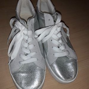 Metallic Silver Sneakers